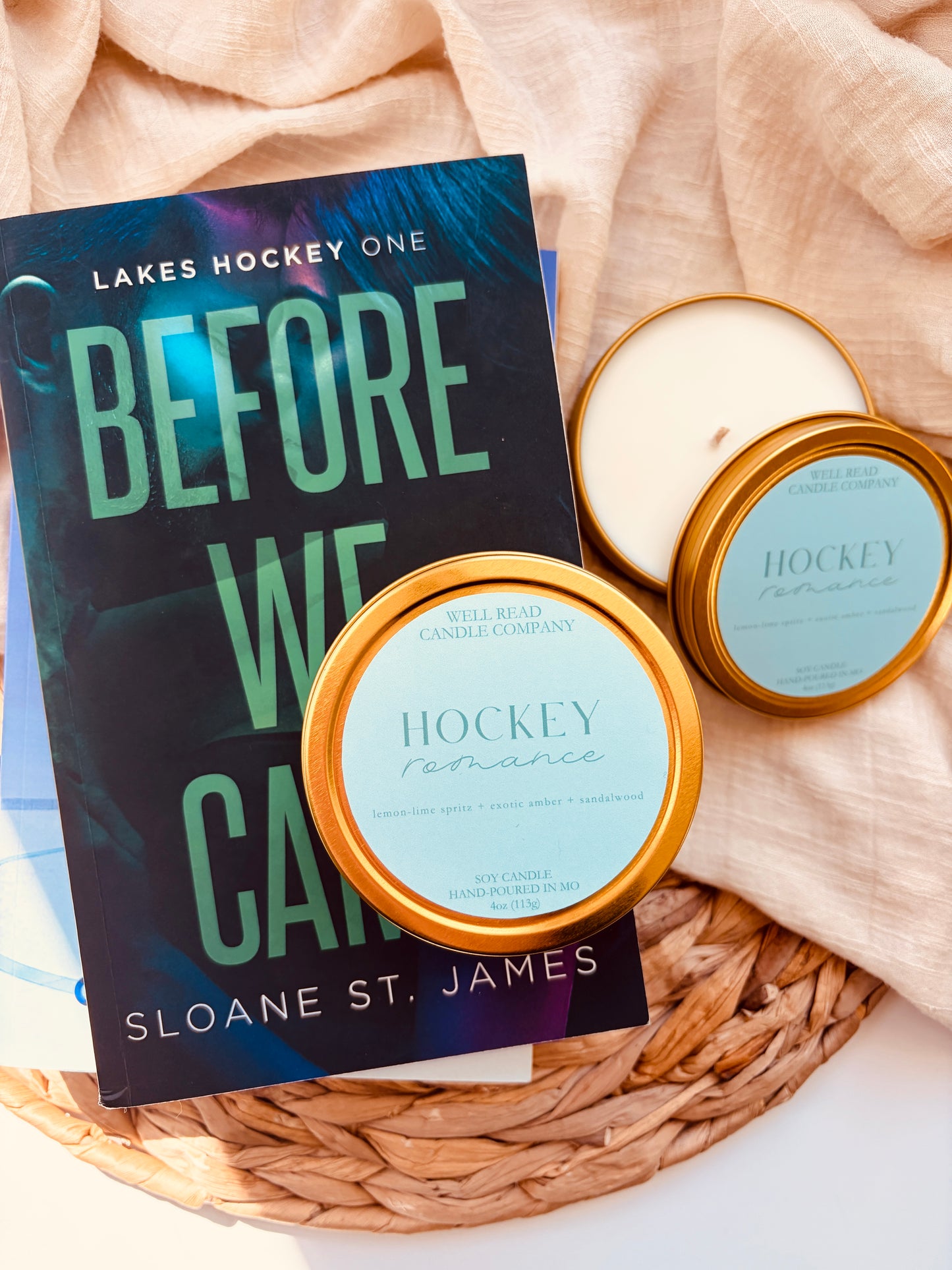 Hockey Romance Soy Tin Candle