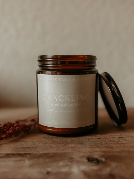 Autumn bookish candle masculine fire bonfire gift