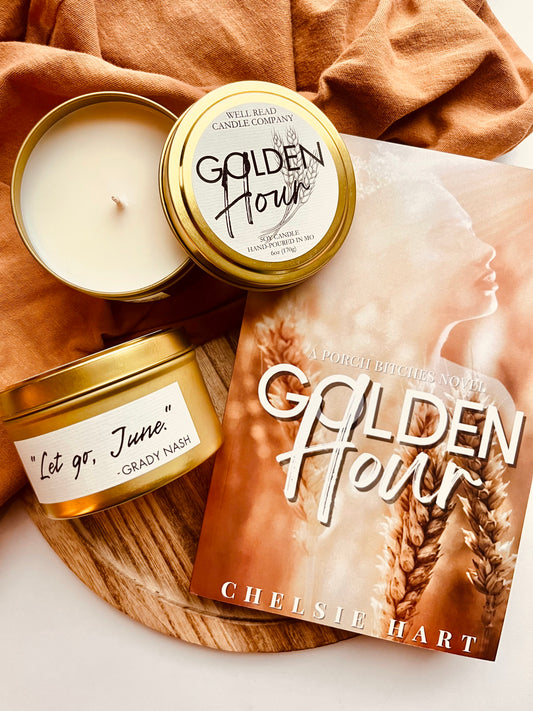 Golden Hour Romance Book Soy Candle by Chelsie Hart