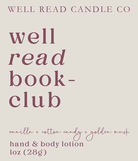 Well Read Bookclub Travel Lotion