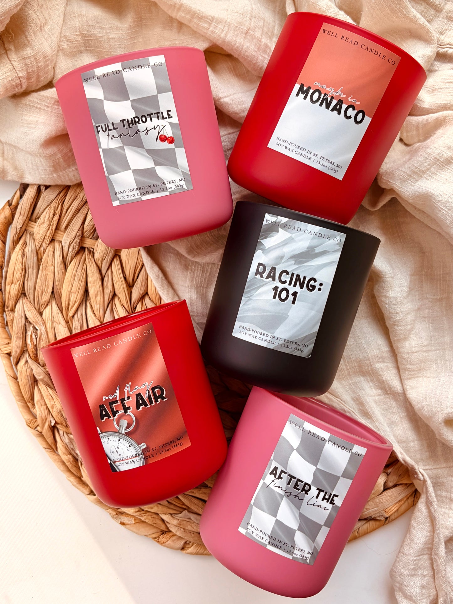 bookish big candle soy set romance books