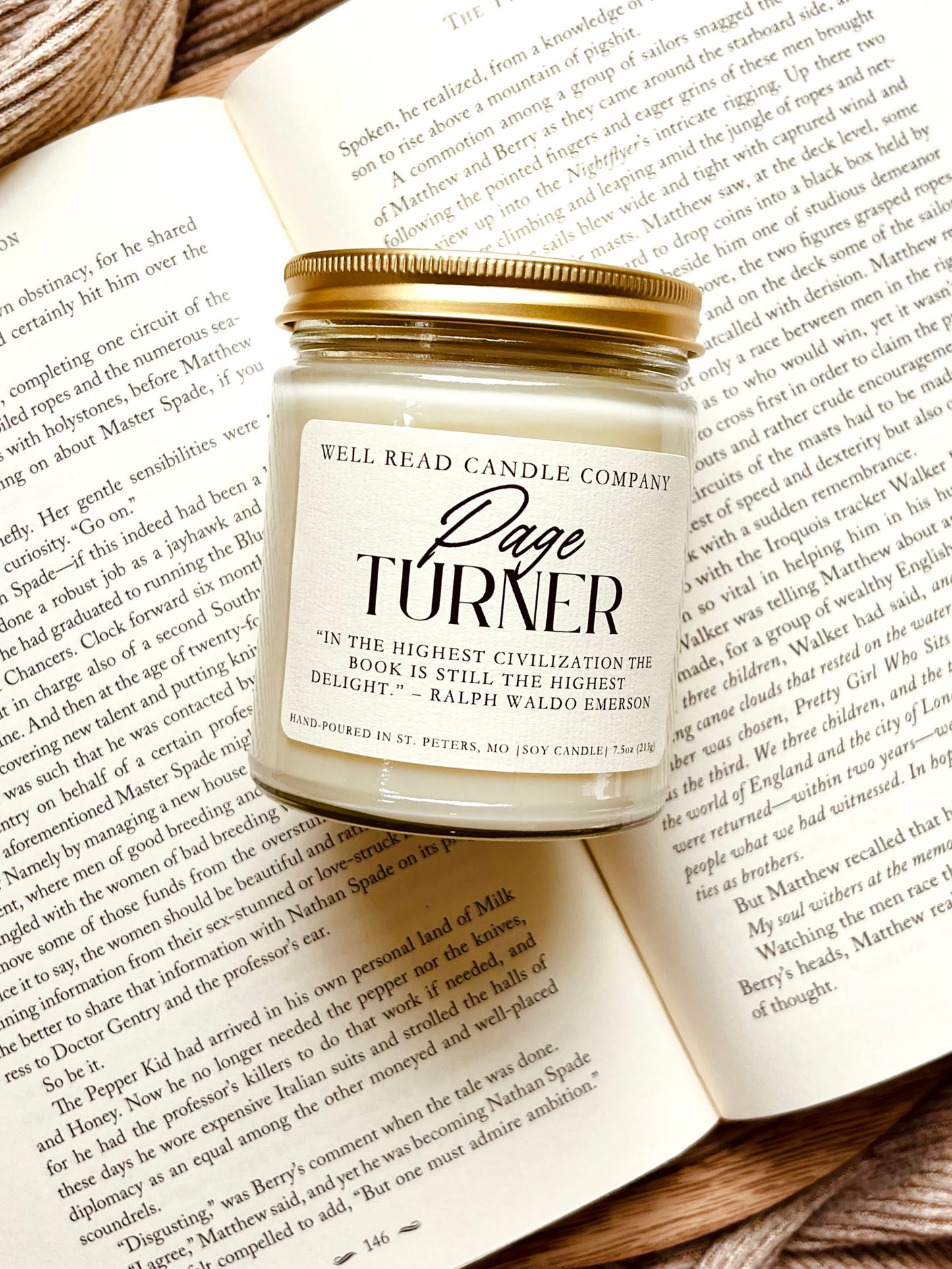 Page Turner Soy Candle Bookish