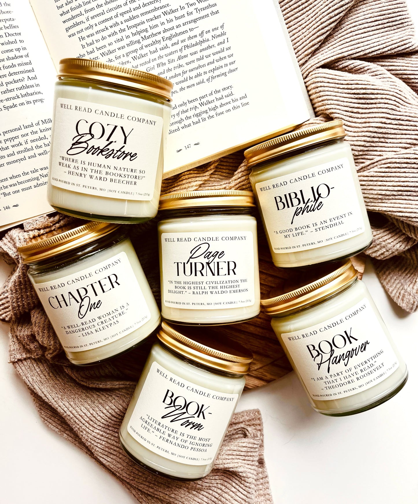 Photo of signature book soy candles