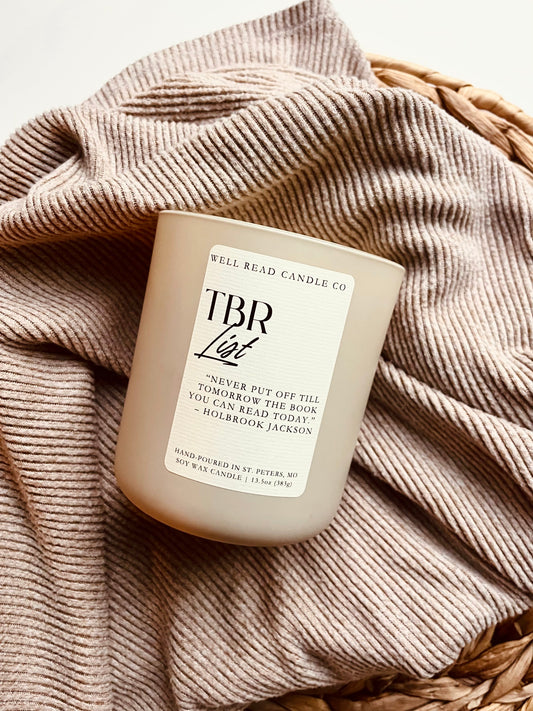 Soy Candle Bookish TBR List Palo Santo