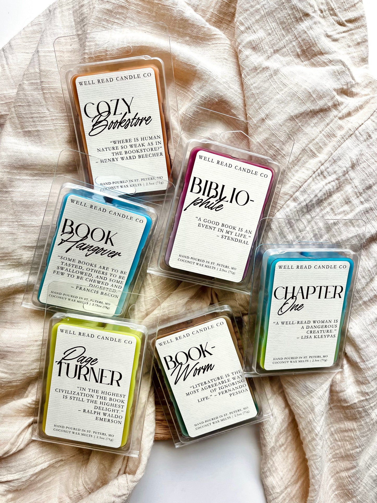 Bookish Wax Melts gift set of 6