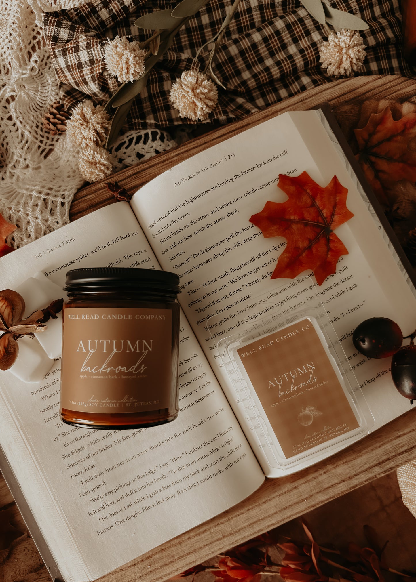 bookish candle apple