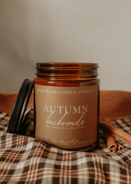bookish candle fall autumn