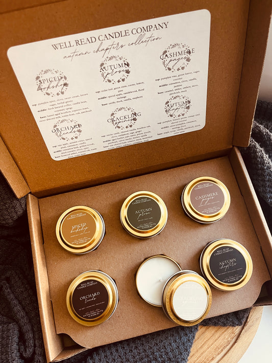 autumn fall soy candle gift bookish lover