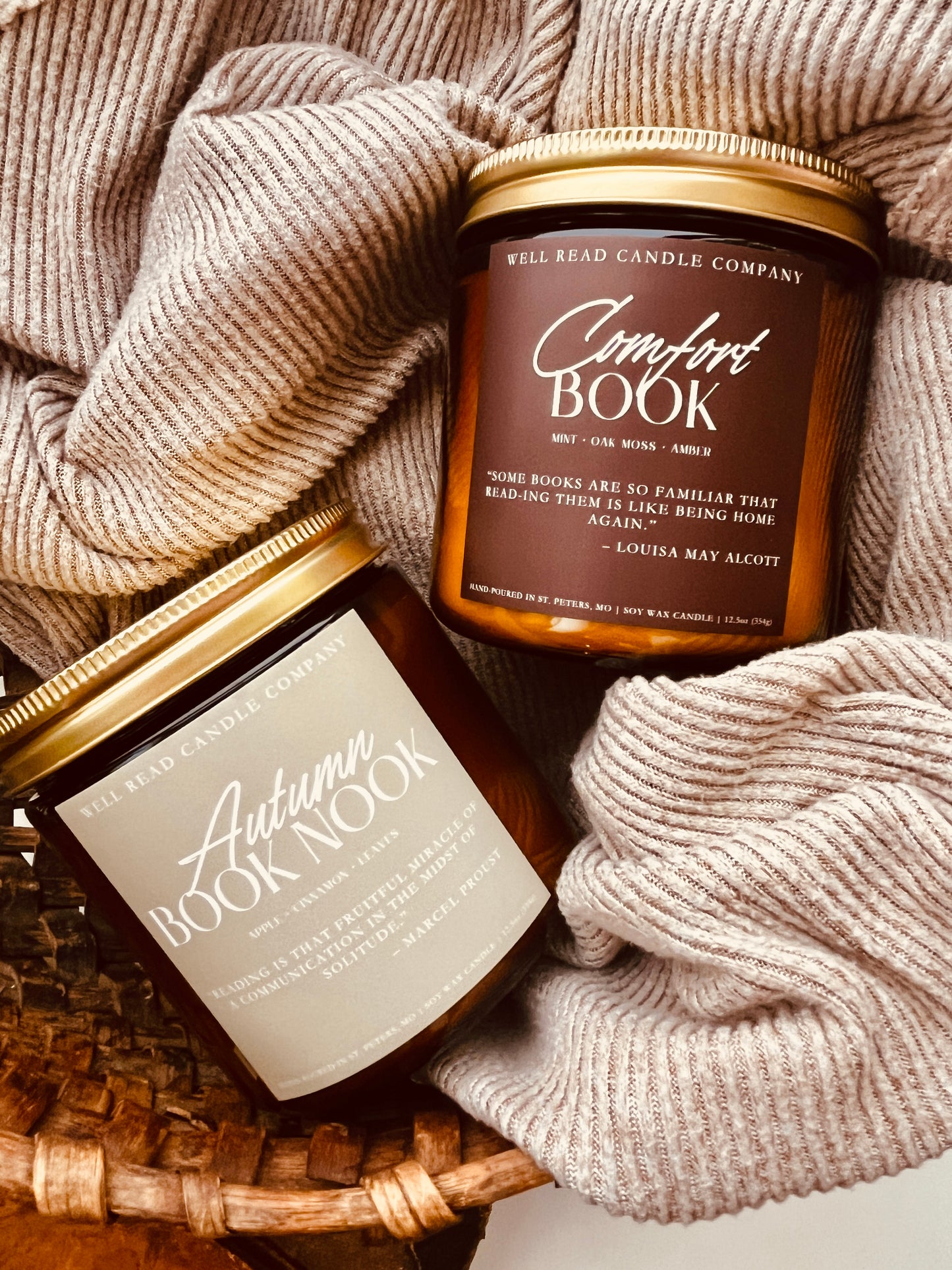 leaves bookish soy candles