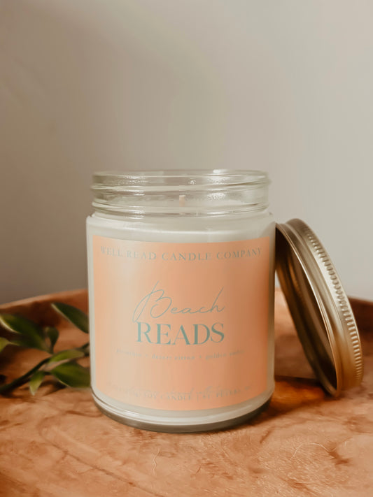 tropical drink candle bookish reader gift