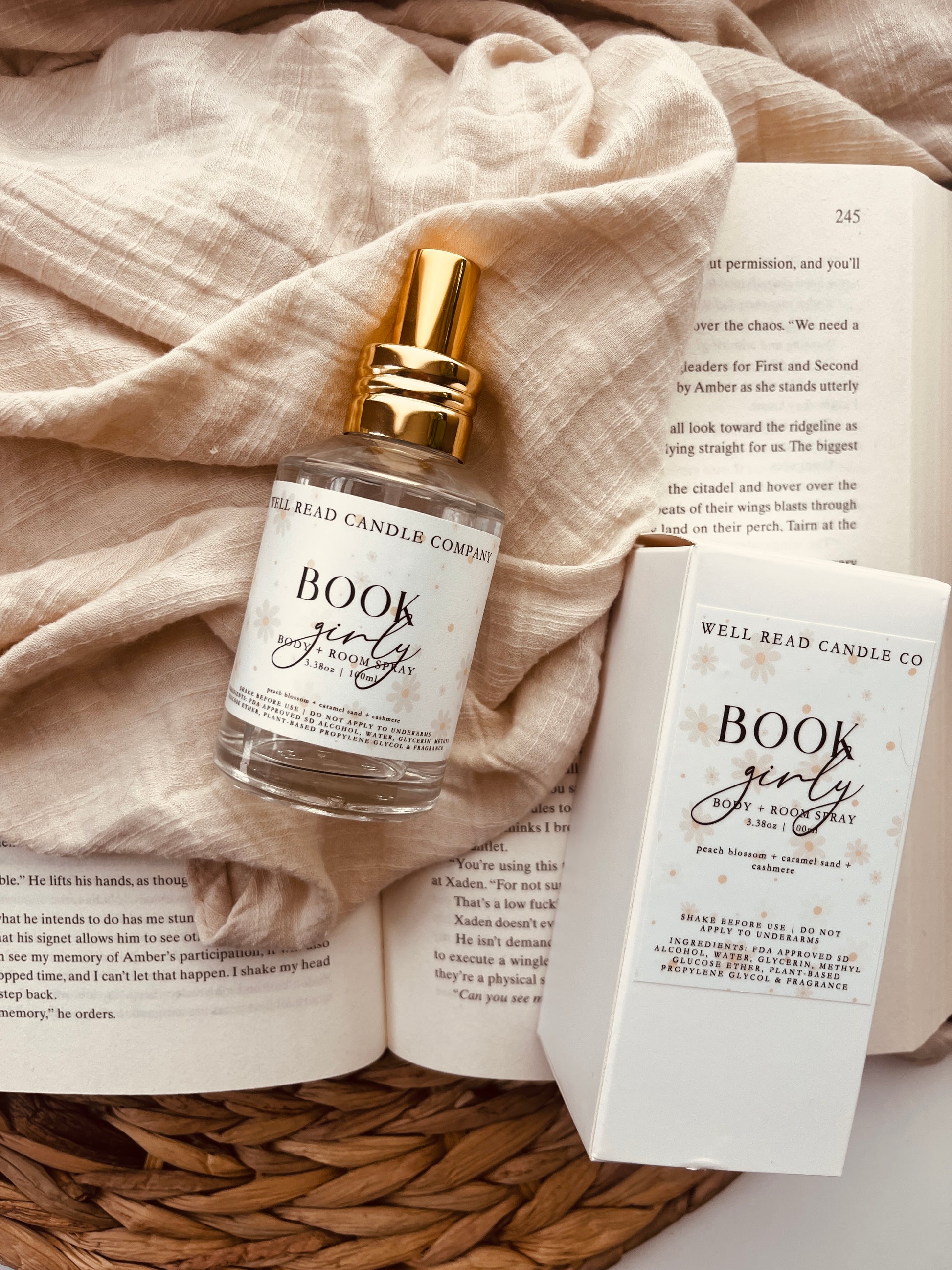 bookish gift body spray book girly