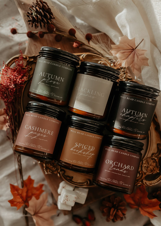 candle bundle autumn book lover bookish gift idea