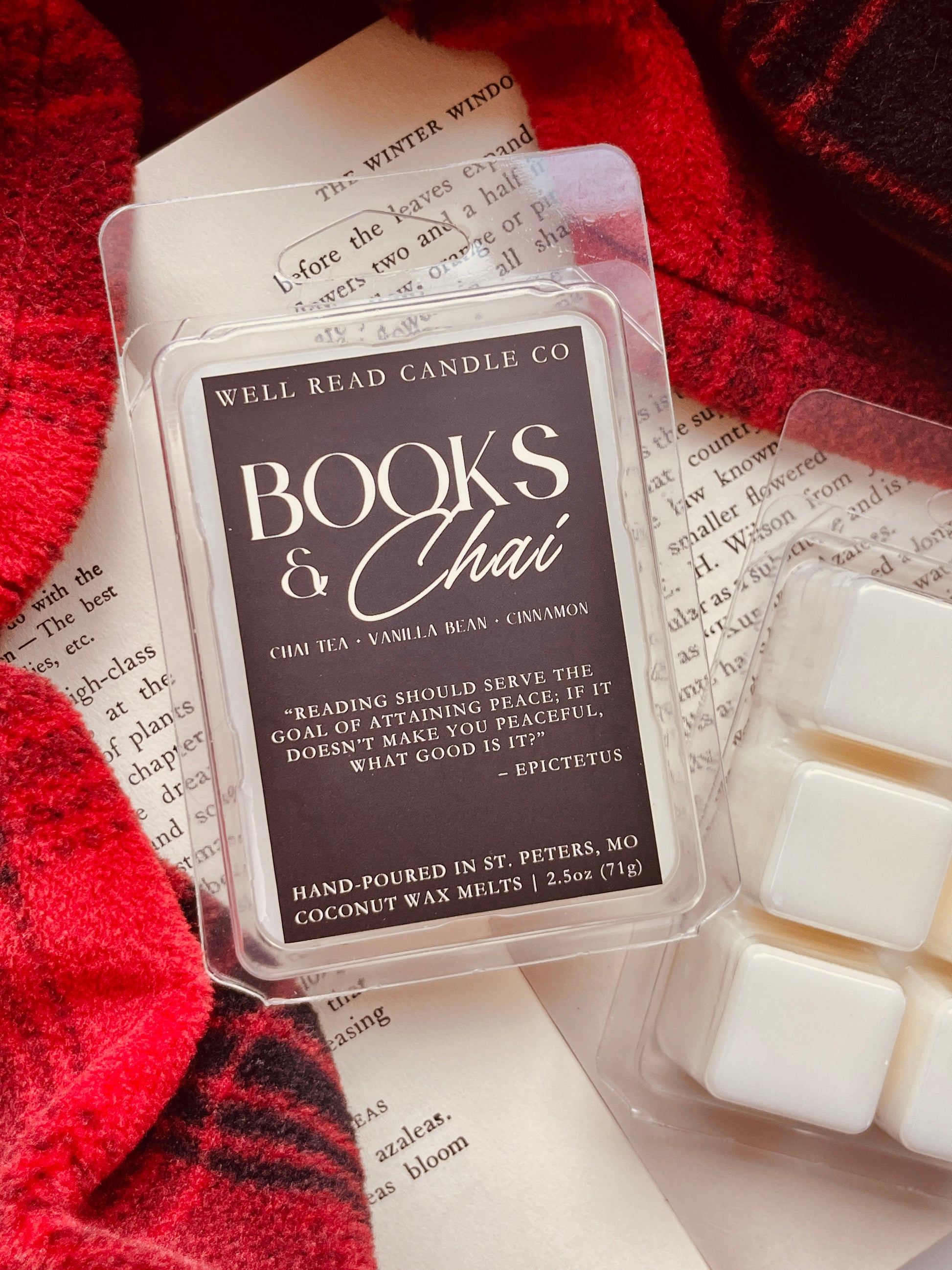 vanilla chai latte wax melt bookish