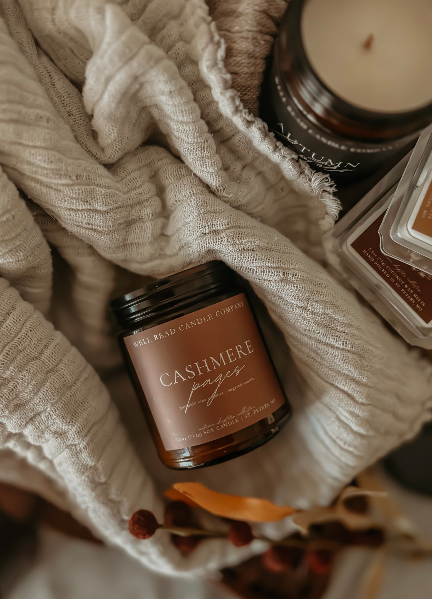 cashmere soy candle bookish cozy