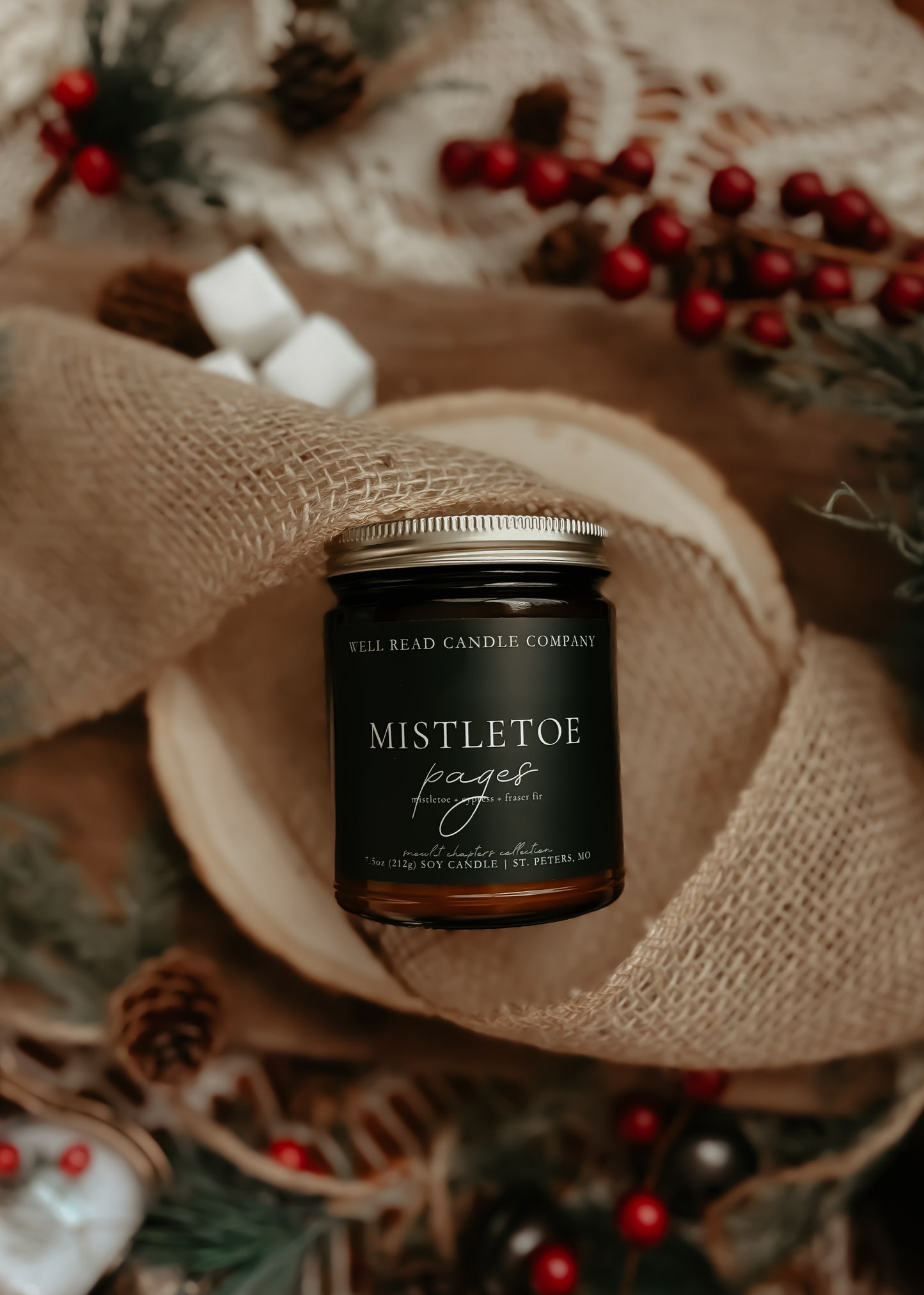 soy candle gift bookish book lover fraser fir