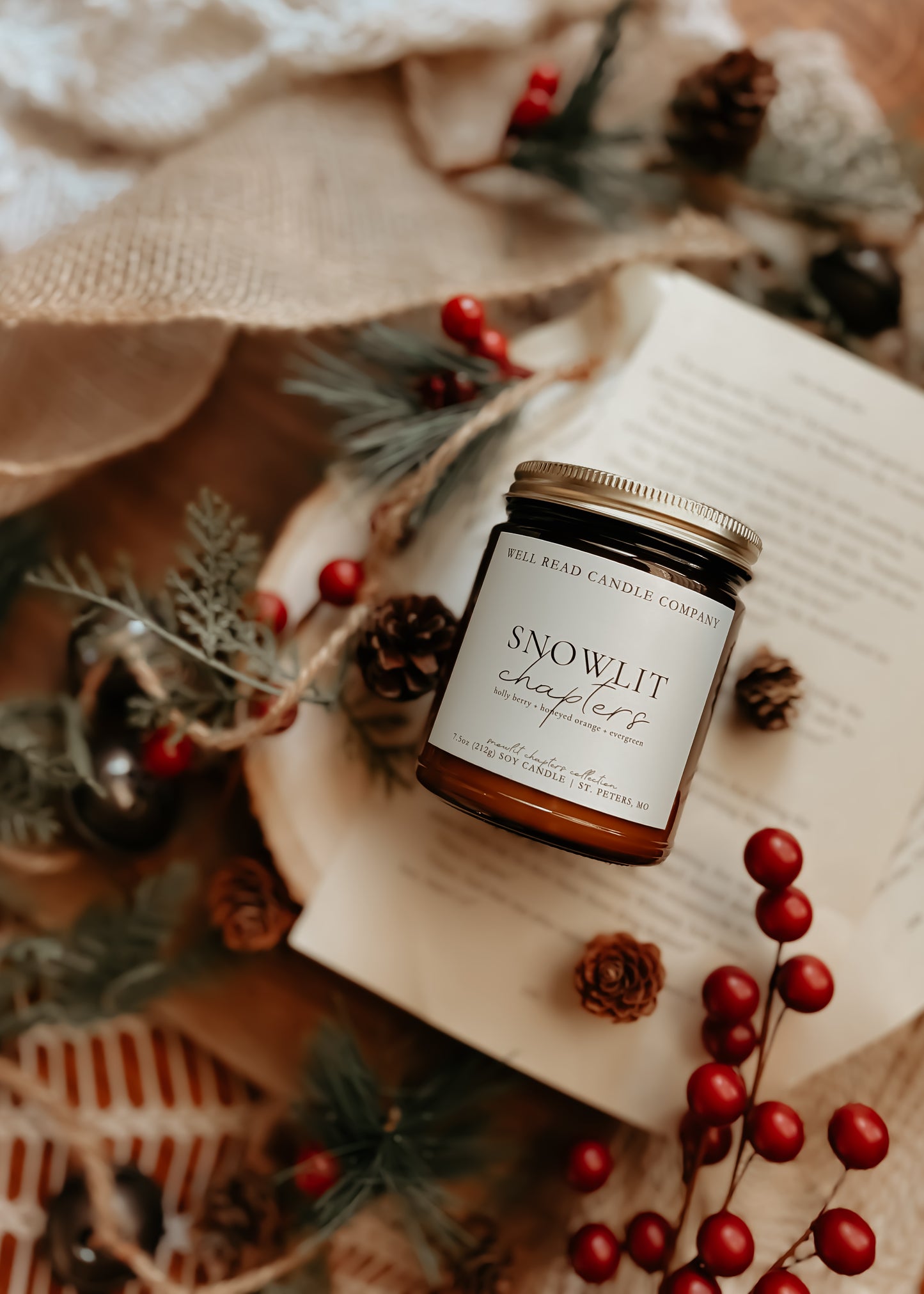 bookish gift christmas candle soy 