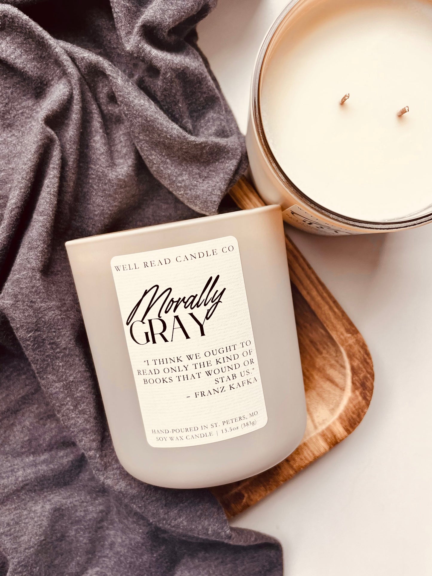 bookish candle double wicked soy morally gray