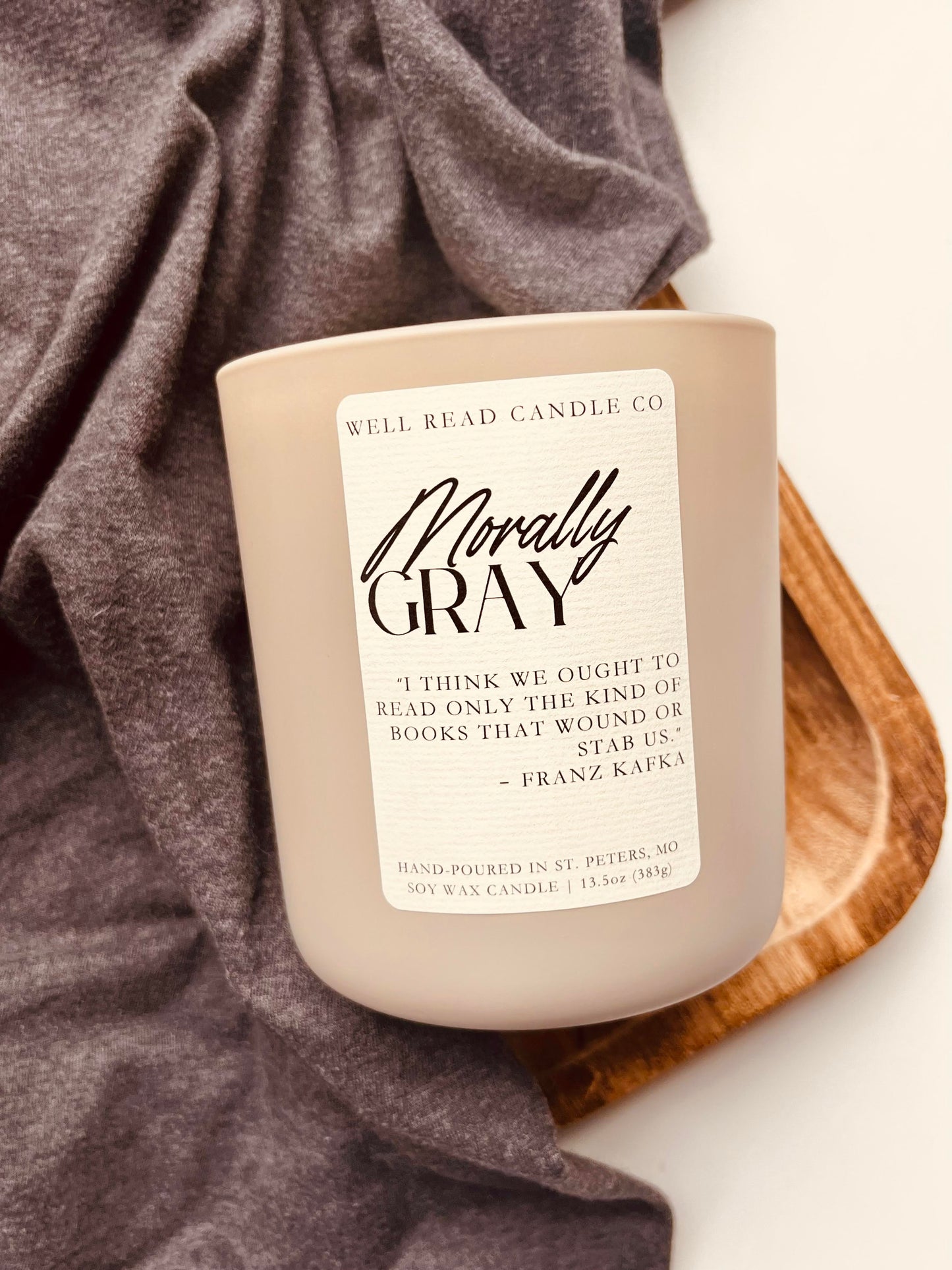 morally grey bookish candle book merch