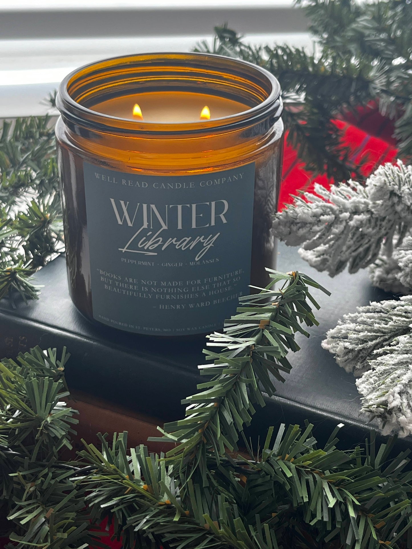 Winter Library Candle