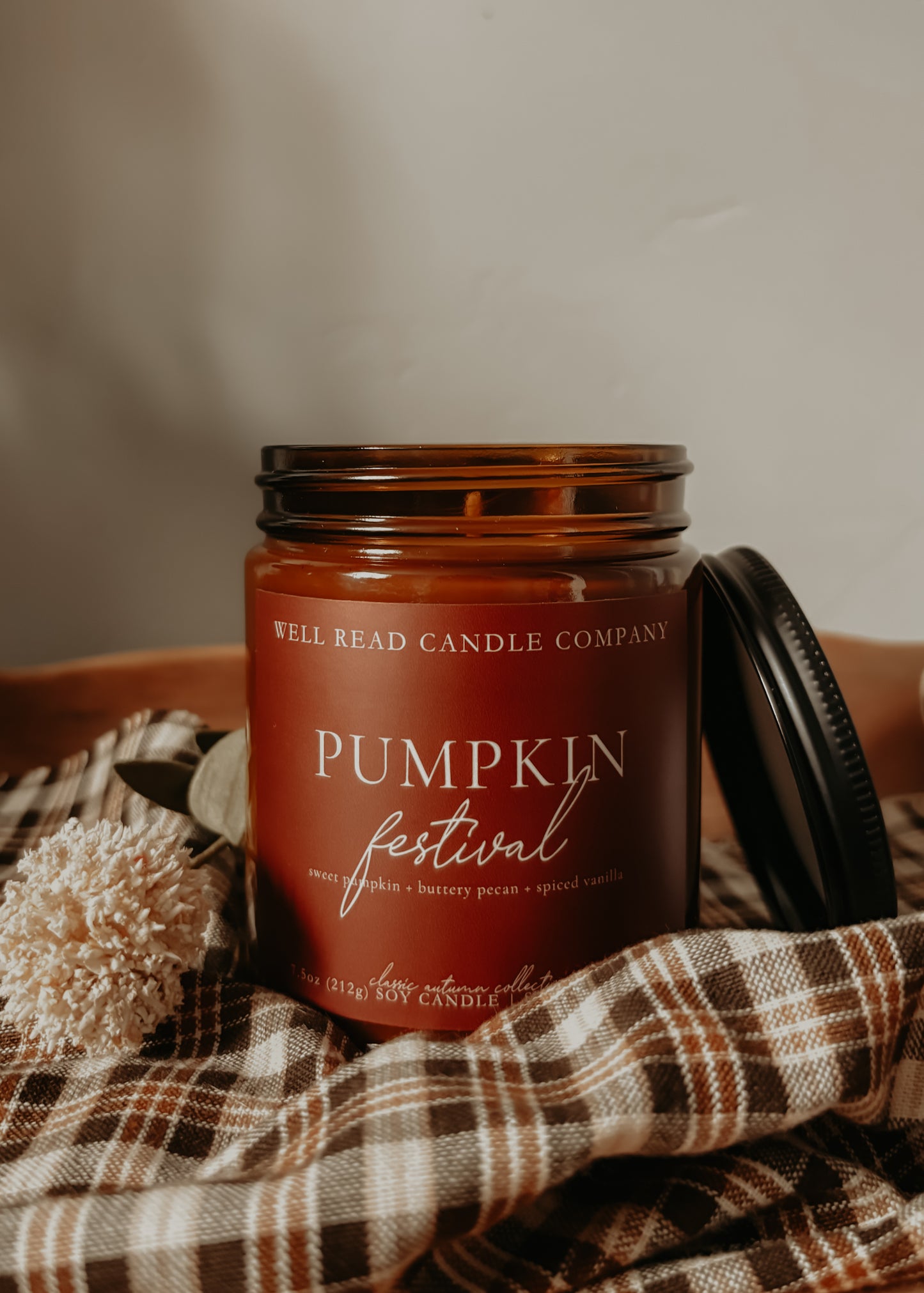 pumpkin bookish autumn candle fall