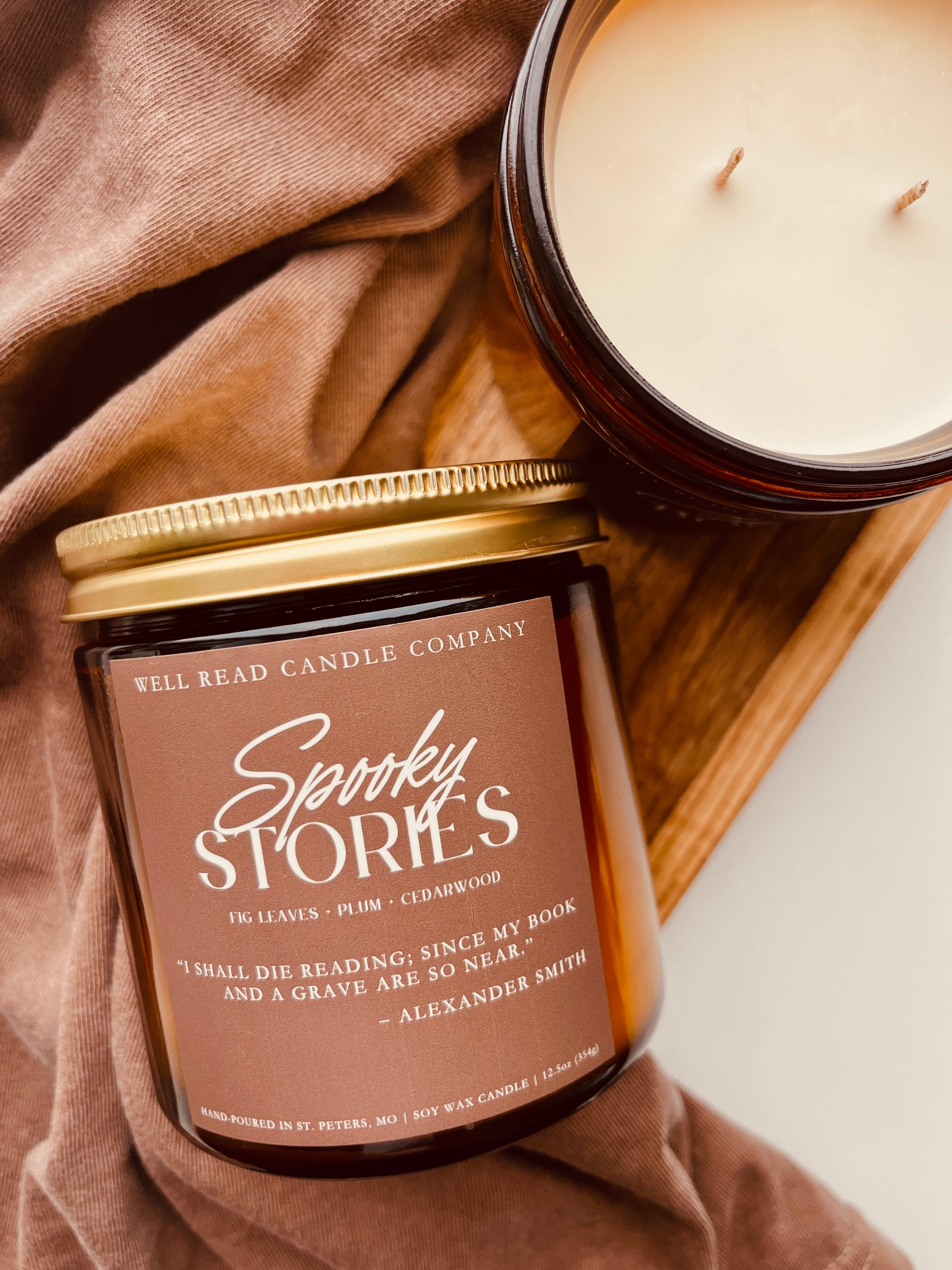 bookish soy candle plum fall