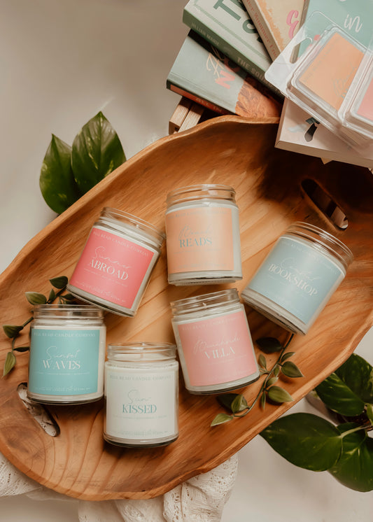 golden summer candle collection readers book lovers gift idea