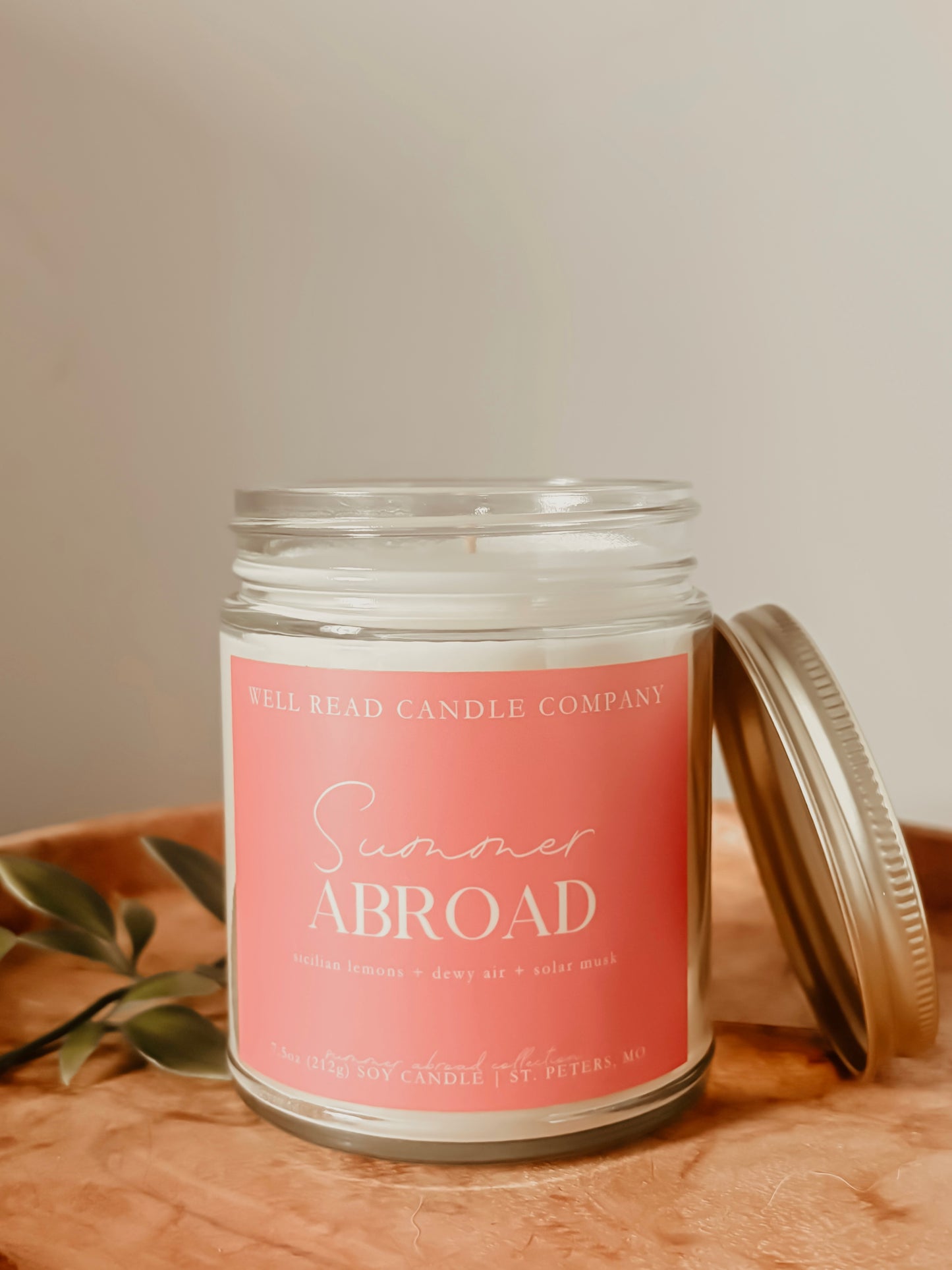 lemon citrus italy candle book reader gift