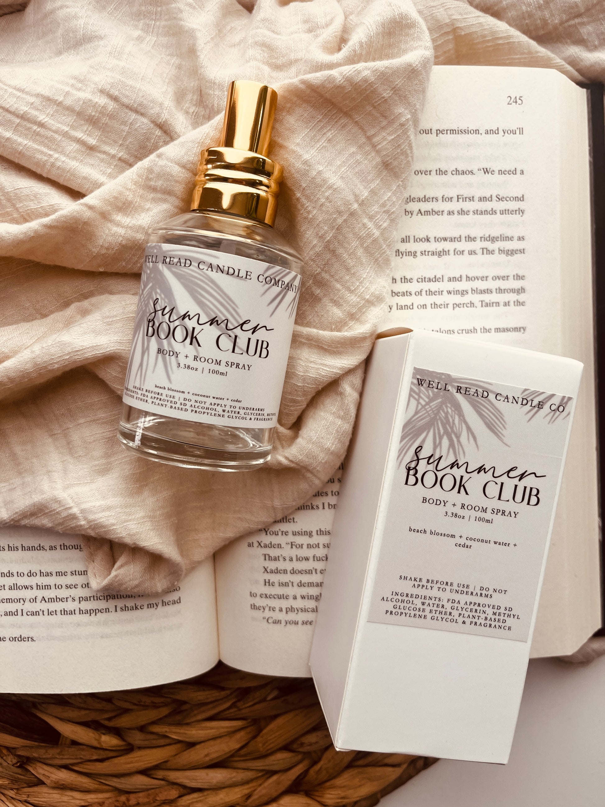 summer book club bookish gift spray