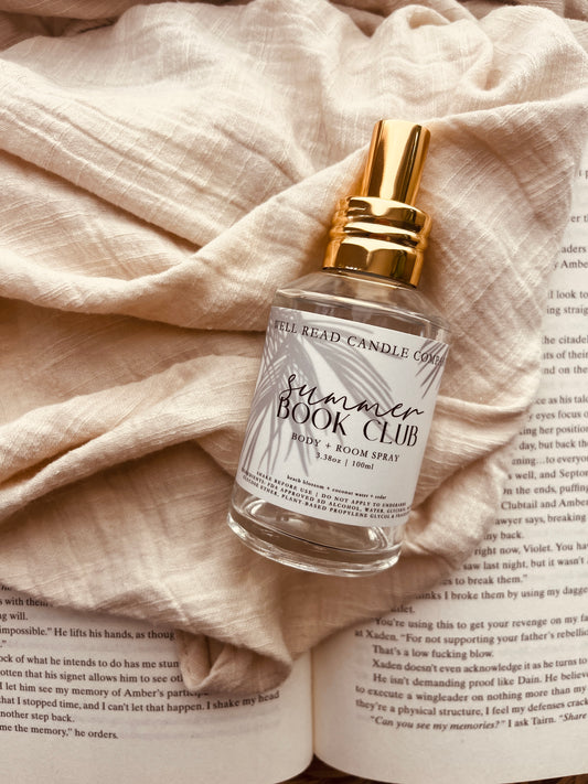 coconut beach blossom room spray bookish gift