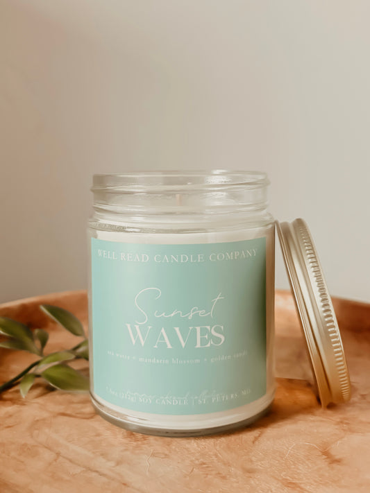 golden sands blue surf book lover reader gift