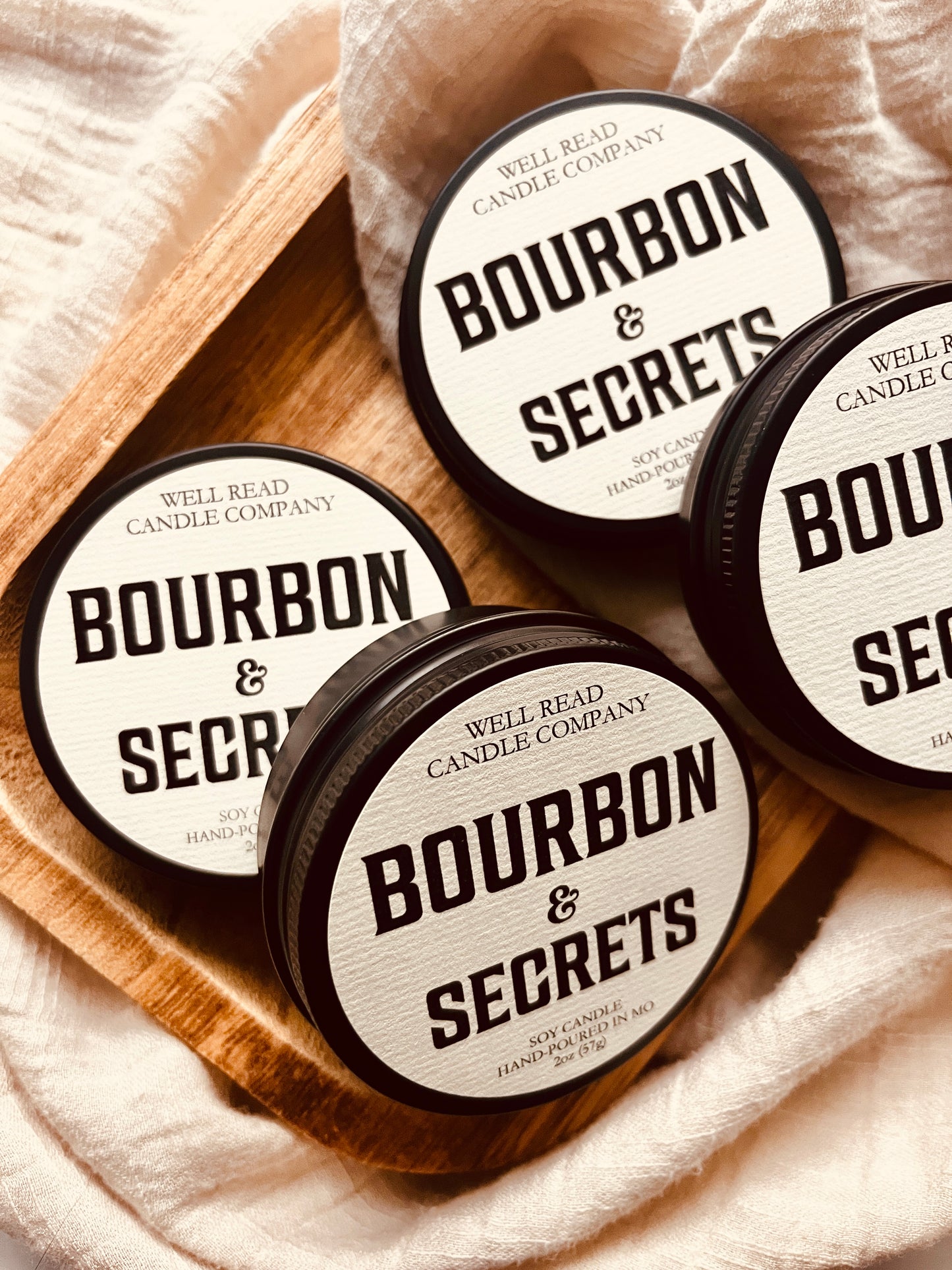 bourbon and secrets candle book bookish